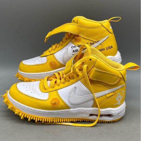 Authentic Nike X Off-white Men\'s Air Force 1 Mid Sp Varsity Maize Sneakers Sz 9 main image 5